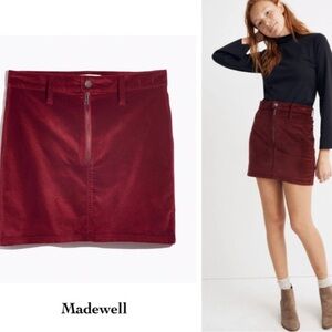 Madewell Burgundy Mini Skirt
